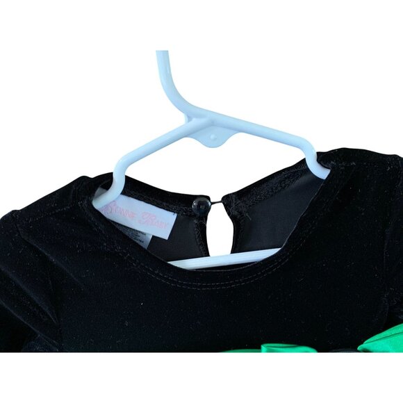 New Bonnie Baby Girls Infant Baby 12 Month Dress Formal Long Sleeve Velvet Anima - Picture 4 of 4
